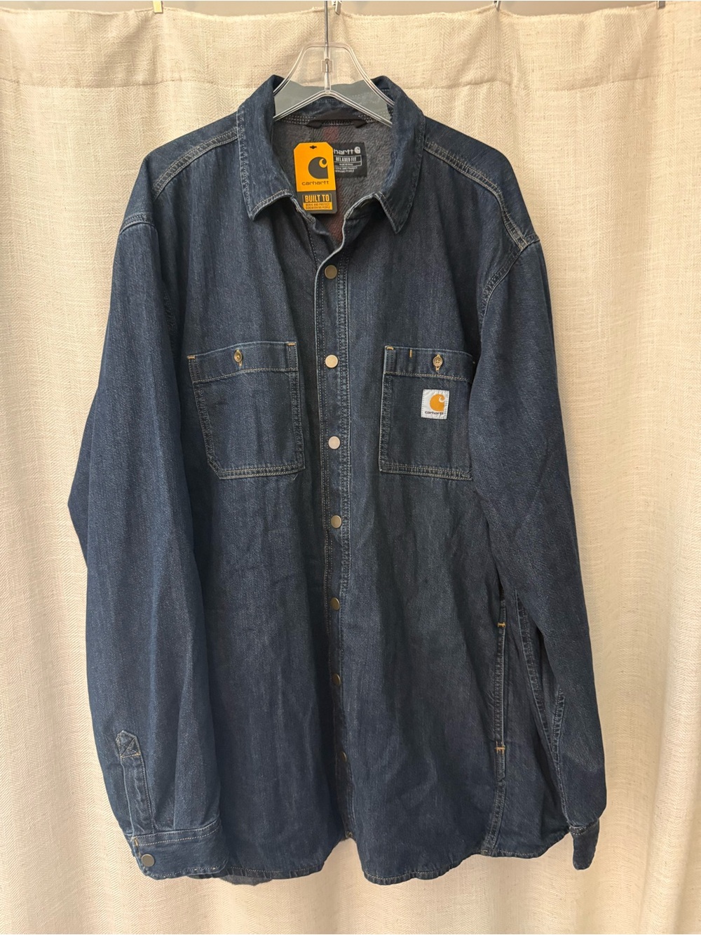 Carhartt mens Denim Work Shirt Jacket in Dark Blue NWT